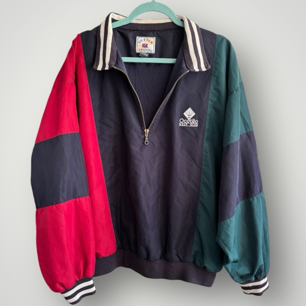 Vintage Cutter and Buck Ocotillo Golf Club Clima Guard Half Zip Wind Shirt XL